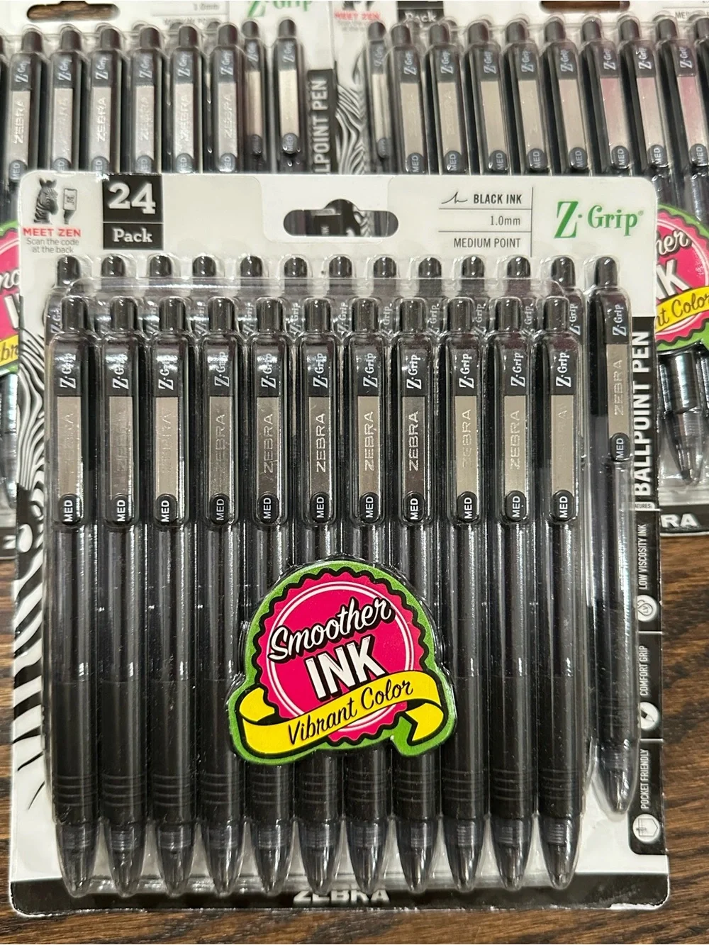 Zebra Z-Grip Black Ink Ballpoint Pens - 24 Pack